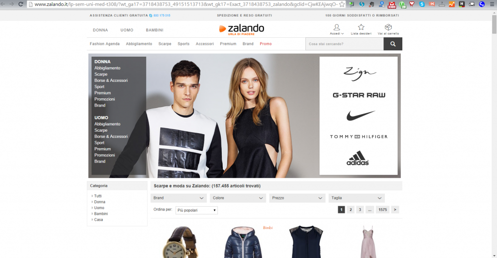 e-commerce di abbigliamento