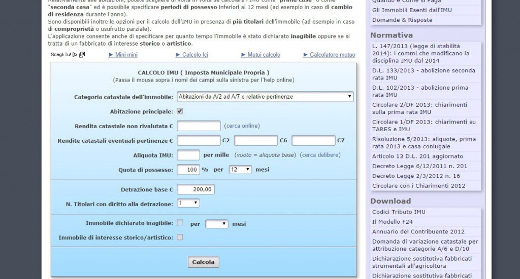 Il calcolo Imu di tuttoimu