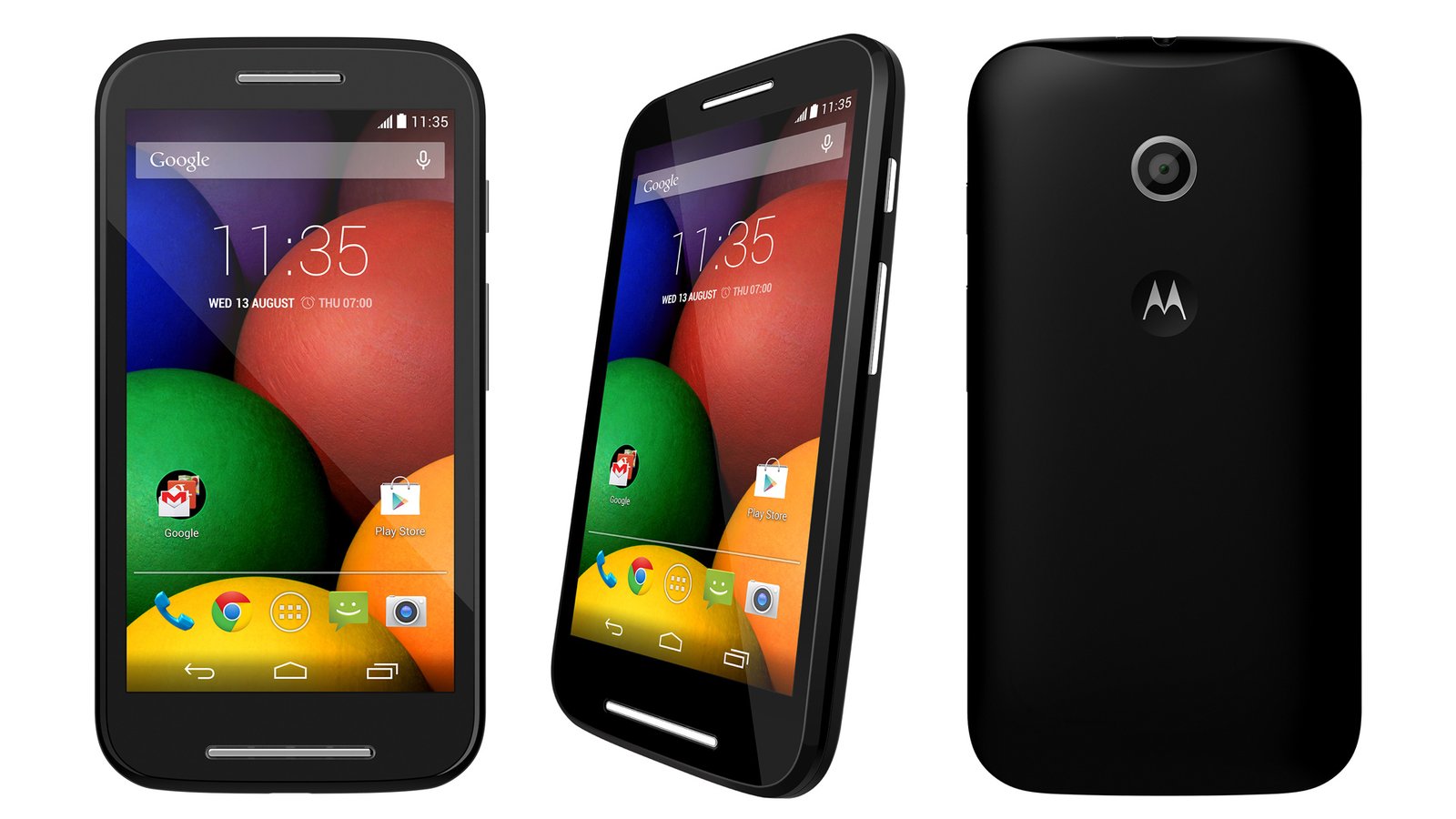 Motorola Moto E vista frontale e posteriore 